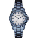 Guess Pinwheel Analog Silver Dial Blue Steel Strap Watch for Women - W0702L1 Buy Now By Guess