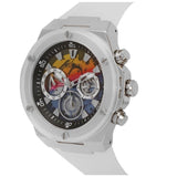 Guess Poseidon Chronograph Rainbow Dial White Silicone Strap Watch For Men - GW0425G4 Buy Now By Guess