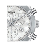 Tissot PR 100 Sport Chic Chronograph Diamonds Mother of Pearl Dial Silver Steel Strap Watch for Women - T101.917.11.116.00 Buy Now By Tissot