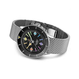 Breitling Superocean Heritage '57 Black Dial Silver Mesh Bracelet Watch for Men - A103701A1B1A1 Buy Now By Breitling