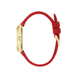 Guess Frontier Diamonds Gold Dial Red Rubber Strap Watch for Women - GW0045L2 Buy Now By Guess