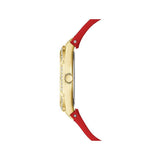 Guess Cosmo Diamonds Gold Dial Red Rubber Strap Watch for Women - GW0034L6 Buy Now By Guess