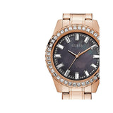 Guess Sparkler Diamonds Black Dial Rose Gold Steel Strap Watch for Women - GW0111L3 Buy Now By Guess
