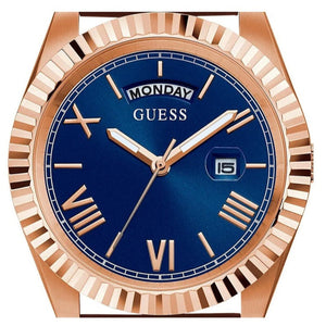 Guess Connoisseur Blue Dial Brown Leather Strap Watch For Men - GW0353G2 Buy Now By Guess
