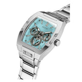 Guess Phoenix Multi Function Aqua Blue Dial Silver Steel Strap Watch for Men - GW0456G4 Buy Now By Guess