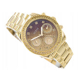 Guess Sol Chronograph Gold Dial Gold Steel Strap Watch For Women - GW0483L2 Buy Now By Guess