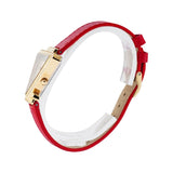 Guess Fame Quartz Gold Dial Red Leather Strap Watch For Women - GW0504L2 Buy Now By Guess