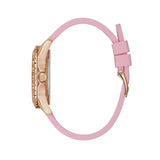 Guess Sparkling Diamonds Pink Dial Pink Rubber Strap Watch for Women - W0032L9 Buy Now By Guess