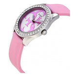 Guess G-Twist Diamonds Silver Dial Pink Rubber Strap Watch for Women - W1240L1 Buy Now By Guess